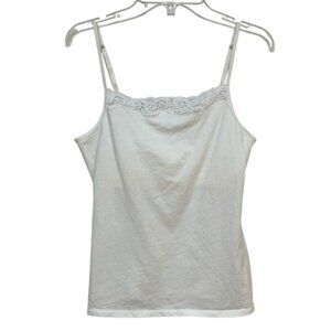 NWT Ascend by Jockey white camisole with lace size S